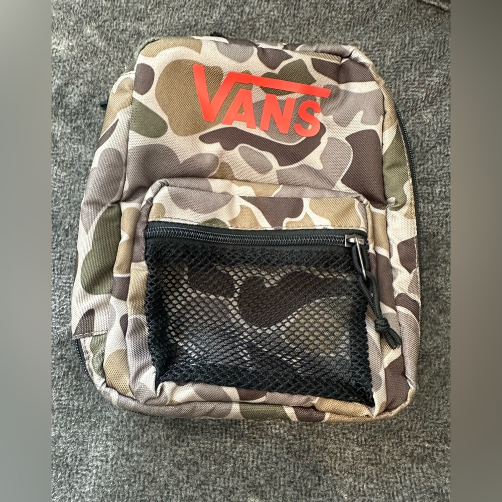 Vans Brown and Green Backpack Durable Camo Design